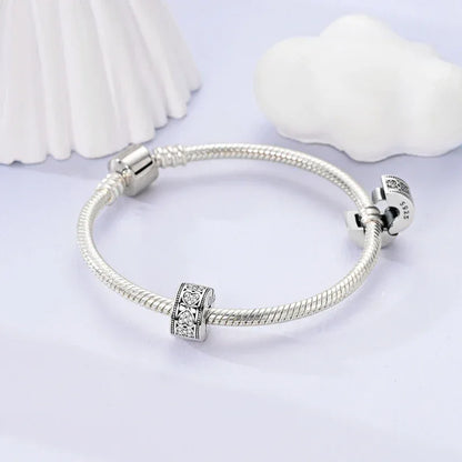 925 Silver Valentine's Day Charms Bead Sparkling Sweet Heart Rose Bear Charm Fit Original Bracelet Bangle Woman DIY Jewelry Gift