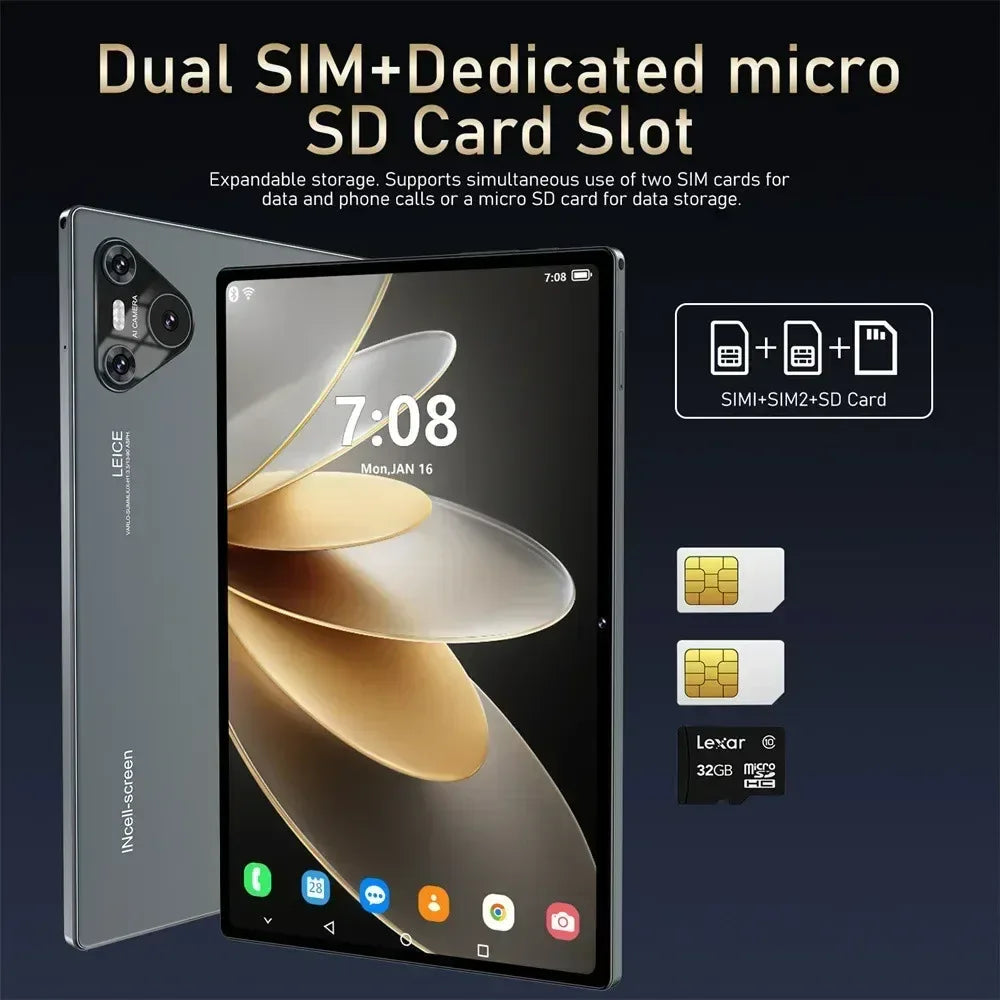 2025 Pad 16 Pro Tablet 5G Dual SIM 10000mAh Tablet 10 inch Android PC 22GB+2TB WIFI Snapdragon 870 Tablets For Children Kids Tab