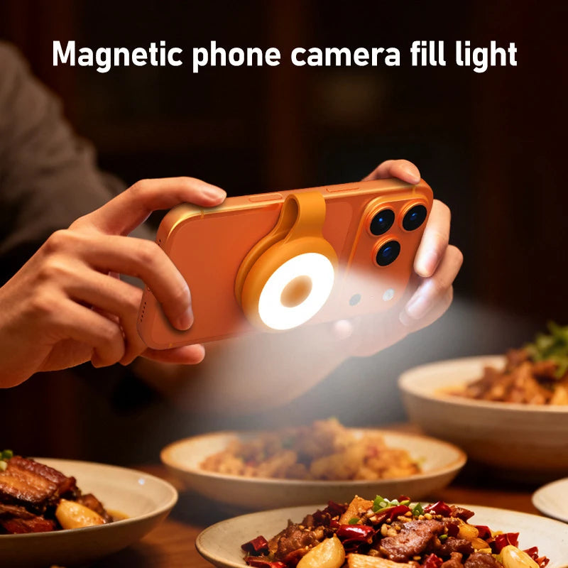 Portable Magnetic Phone Video Light 3 Color Temperature LED Fill Light with Clip for Vlog Live Stream Photography