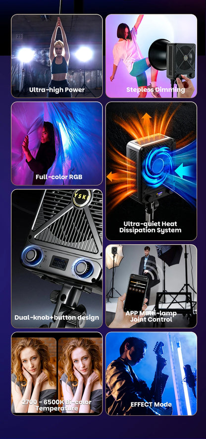 Miaotu RGB Photography Light G230W G330W Portable LED Video Lamp 2800K-6500K Studio Live Fill Light