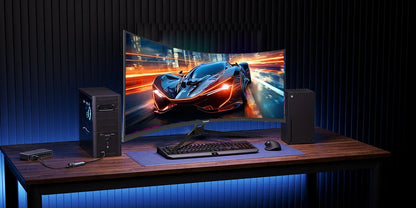 Gawfolk Curved Gaming Monitor 34-inch UWQHD 3440x1440P, 1500R Ultra-Wide PC screen 165Hz, curved computer screen, VA screen pane