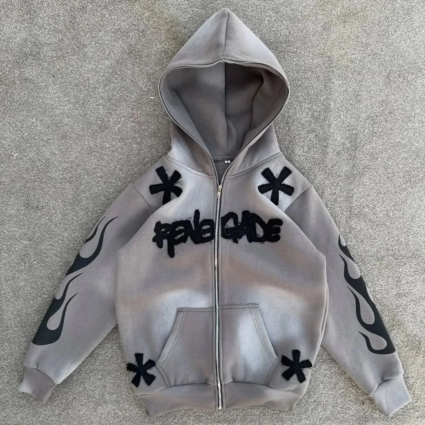 Retro Street Geometry Print Hoodie Original Design Patchwork Y2K Hip Hop Harajuku Style Casual Oversized Hoodie Male Tracksuit