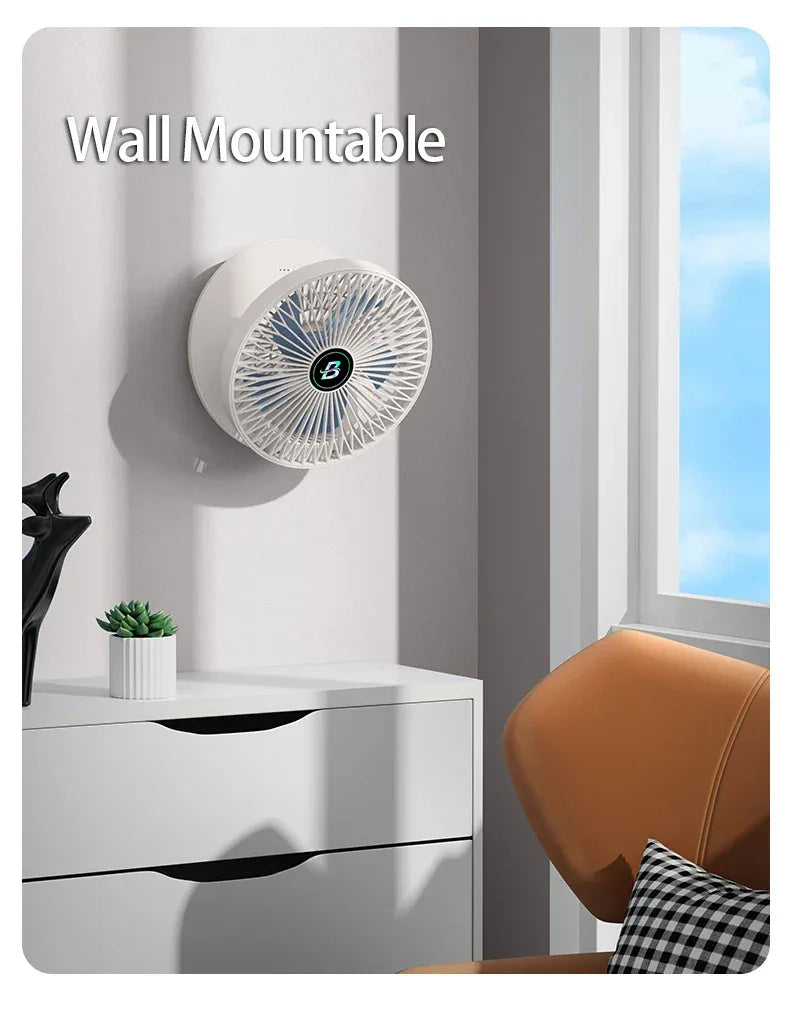 2024 Best Sellers 2IN1 Folding Desktop Fan Portable Air Conditioner Wall Mounted Fan Rechargeable With 3 Gears for Home Office