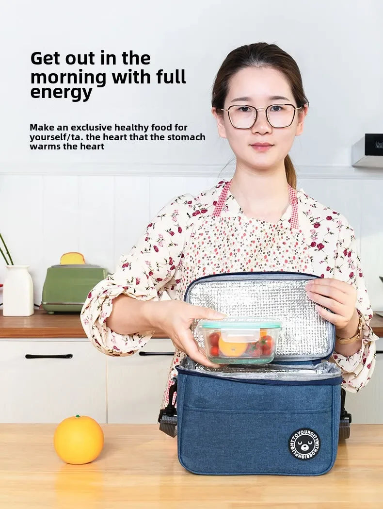 Portable Lunch Bag Food Thermal Box Waterproof Office Cooler Lunchbox With Shoulder Strap Insulated Case Essential for picnics
