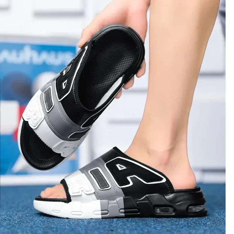 High Quality Slippers for Men Air Cushion Design Slide Man Summer New PVC Soft Non Slip Mens Sports Flip Flops Chanclas Hombrew