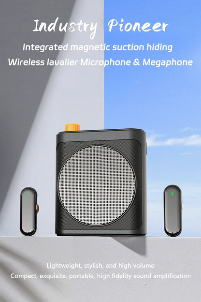Mini Wireless Megaphone Speaker With Lavalier microphone Portable Voice Amplifier for Teachers, Elderly, Tour Guides, Coaches,