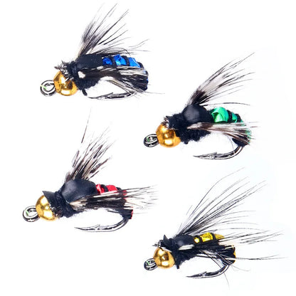5/10pcs Brass Bead Head Fast Sinking Nymph Scud Fly Bug Worm Trout Fishing Flies Artificial Insect Fishing Bait Lure
