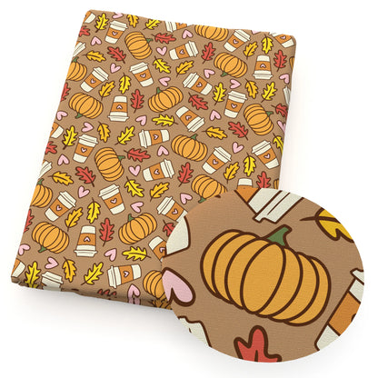 50*145cm Pumpkin Fall Autumn PolyesterCotton Fabrics By half Meter Flowers Maple Leaf Sewing Cloth Dress DIY Crafts Home Textile