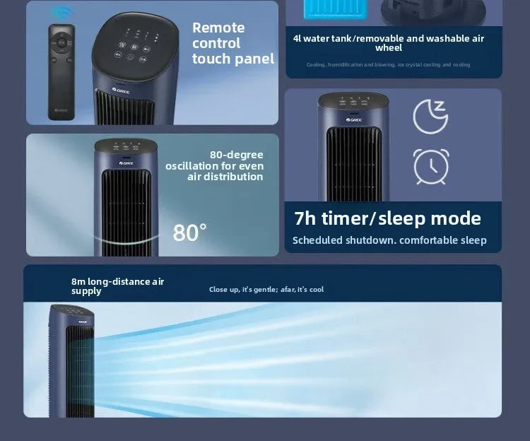 220V Gree Air Cooler Portable Cooling Fan for Home Bedroom Office Energy Saving QDW