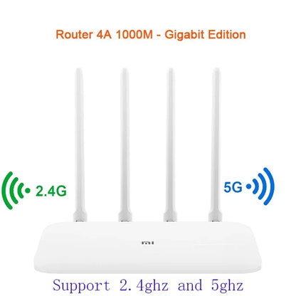 Xiaomi Router 4A Gigabit Edition 1000M 100M 5GHz 2.4GHz WiFi ROM 16MB DDR3 64MB 128MB High Gain 4 Antennas Remote Mi APP Control