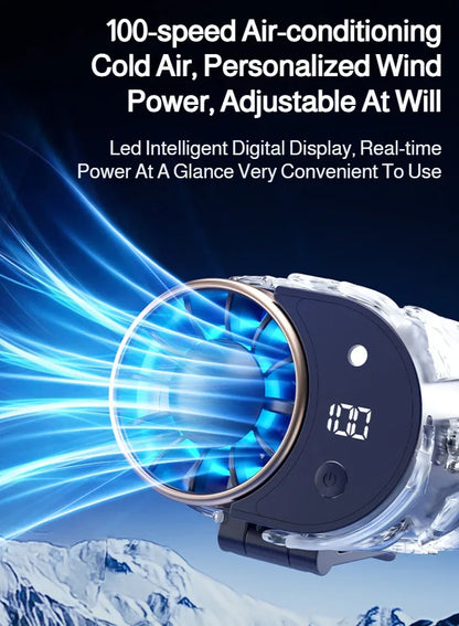 Outdoor Portable Small Fan Long Range High Wind Usb Charging Hanging Waist Fan Cooling Portable Fan