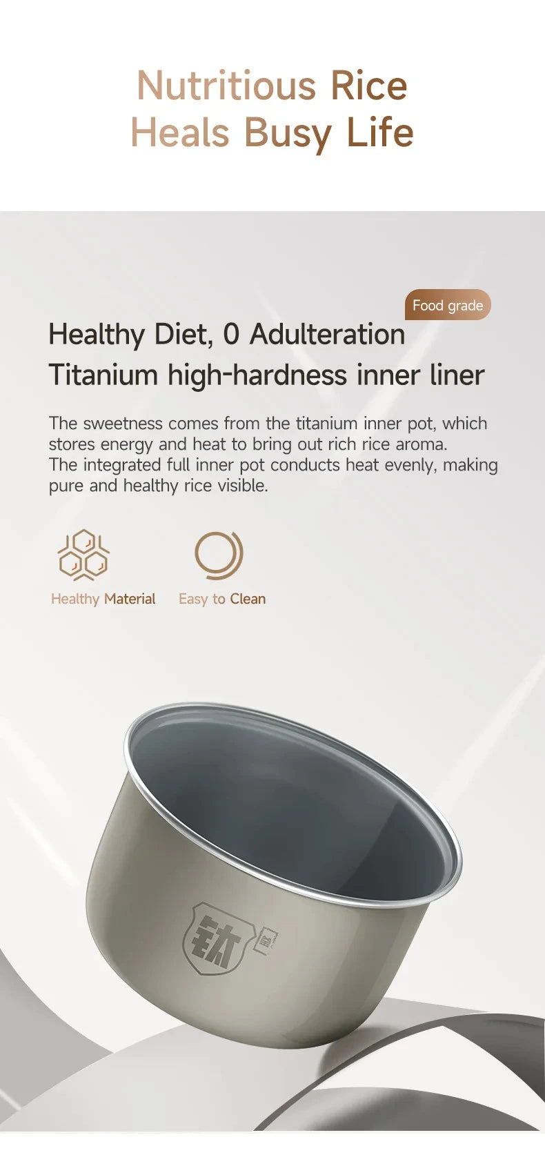 2.5L Electric Rice Cooker Titanium Liner for 2-3 People Mini MultiCooker Smart Steamed Rice Kitchen Machine 220V