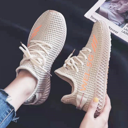 Women's Sneakers 2023 New Fashion Breathable Trainers Comfortable Sneakers Women Mesh Fabric Lace Up Female Footwear Women Shoes