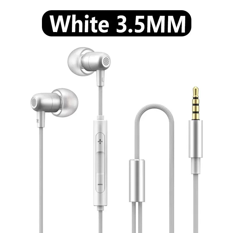 Portable In Ear Music Wired Pink Earphones For Girl Women Gaming Play With Mic Sleep Anti-lost Wired Type C 3.5mm Headphone