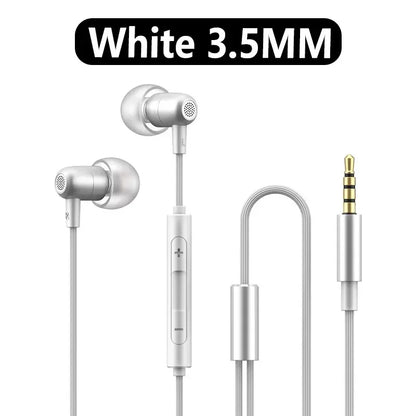 Portable In Ear Music Wired Pink Earphones For Girl Women Gaming Play With Mic Sleep Anti-lost Wired Type C 3.5mm Headphone