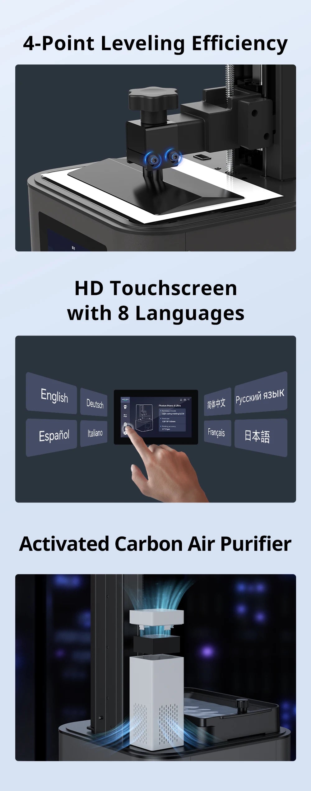 PRESALE ANYCUBIC Photon Mono 4 Ultra V2 3D Printer 10K 7'' high-definition screen UV Resin 3D Printing Size 236mmx231mmx430mm