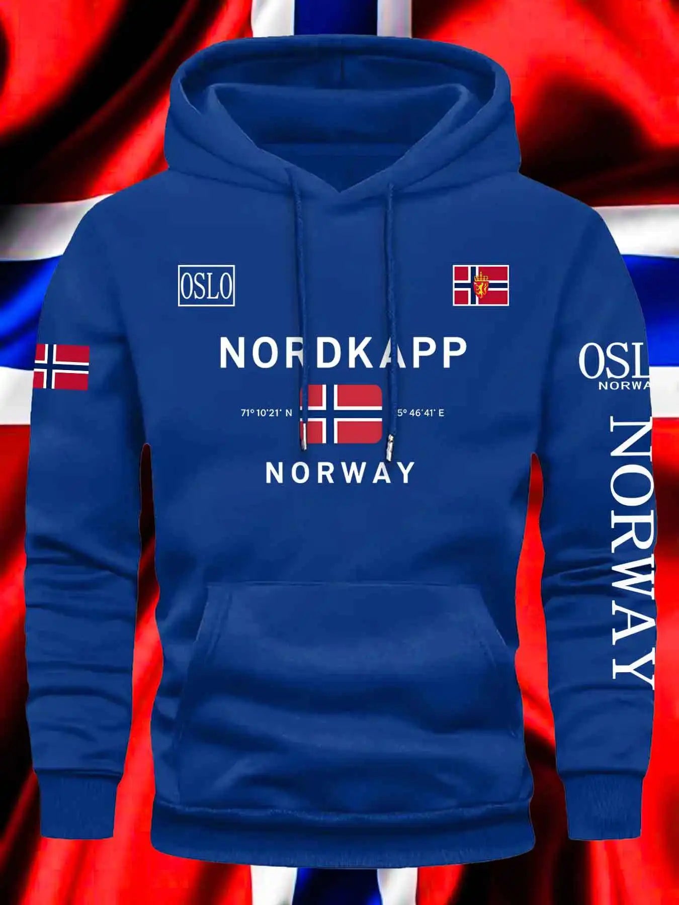 Norway Autumn winter models Men's Fleece windproof Warm 100%Cotton Oversized Hoodie Outdoor Commuter Men's High Elastic top