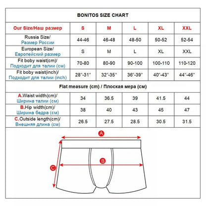 4pieces BONITOS Cotton Boxer Briefs Letter Waistband Men's Panties Print Boxers Underwear Men Underpants Gift Christmas Hat