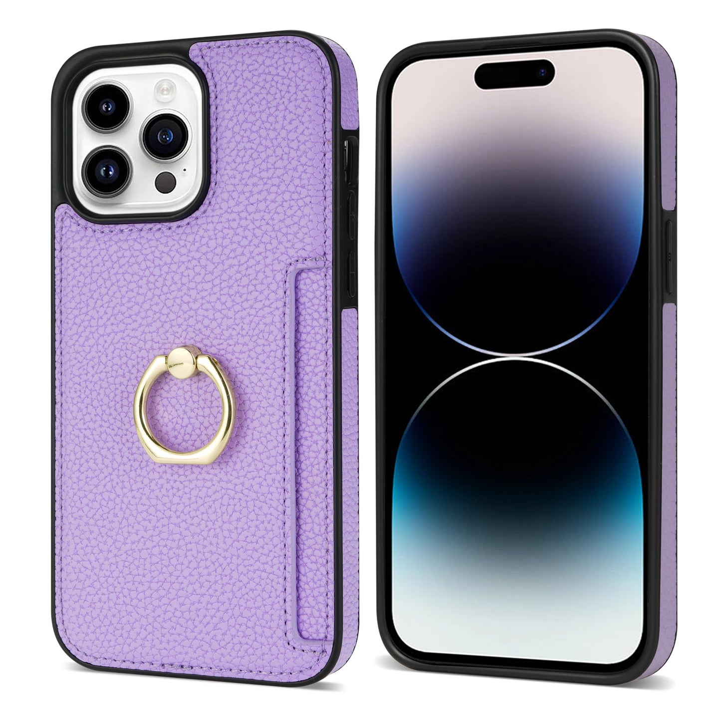 Leather Wallet Phone Case for iPhone Air 17 16 15 14 13 12 11 Pro Max XS XR X 7 8 Plus Ring Holder Card Solt Litchi Stand Cover