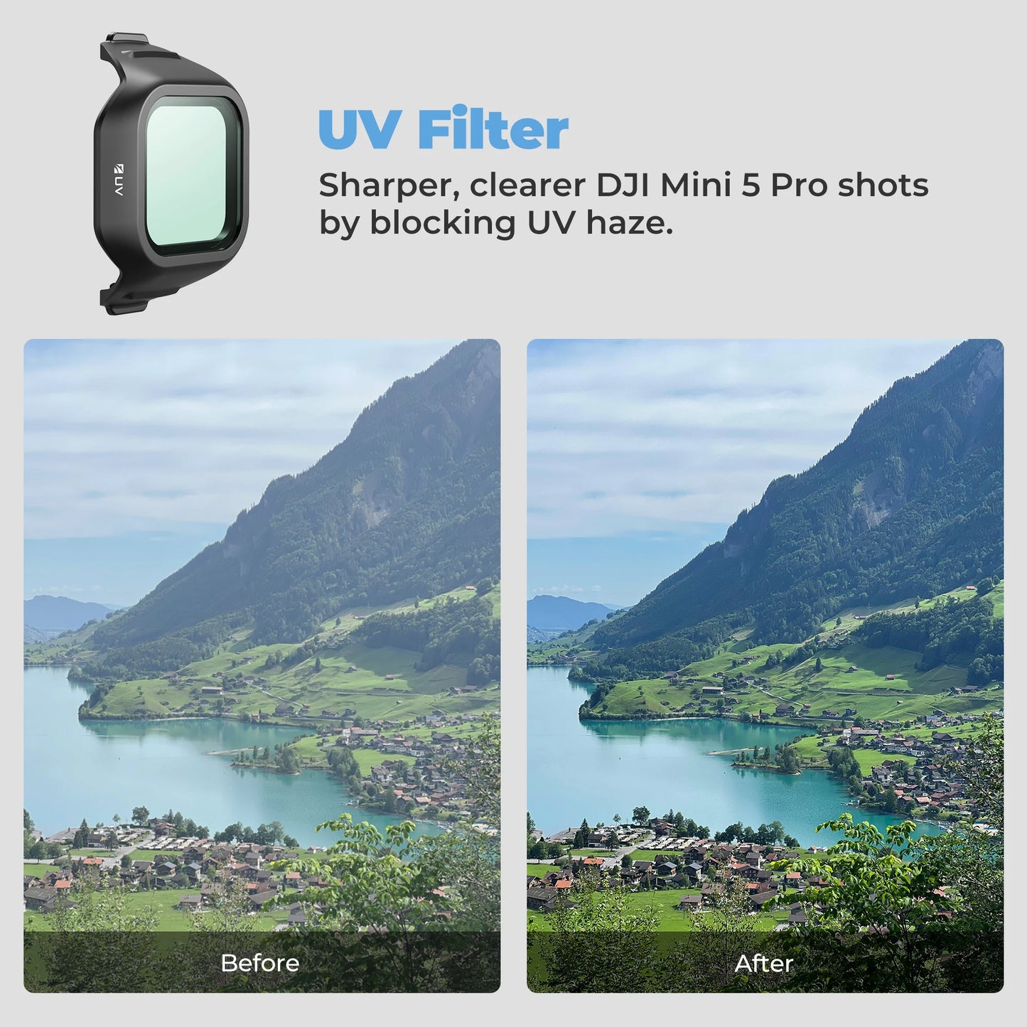 Freewell Everyday 4 Pack Filters for DJI Mini 5 Pro, Included UV, CPL, LPR and Glow Mist 1/4 Drone Filter Accessories