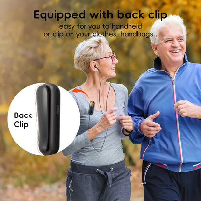 [Mini Portable FM Radio] Rechargeable Mini Portable FM Radio with Clip - Suitable for Meetings, Tours- Comes with Earphones