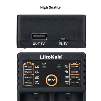 LiitoKala Lii-202 18650 Charger 1.2V/3.7V/3.2V/3.85V 21700 20700 2665014500 16340 NiMH li-ion battery Smart charger