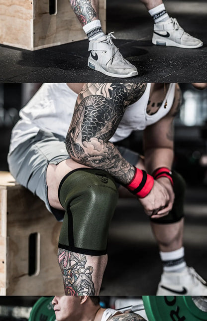 7mm Knee Pads Fitness Squatting Sports Protective Elasticity Hard Pulling Powerlifting Training Bodybuilding Knee Protector