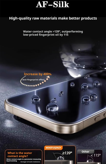 Cut Edge Anti Dust Mesh 0.5mm Privacy Tempered Glass For iPhone 17 15 16 Pro Max Screen Protector 17 Air Plus Luxury Full Cover