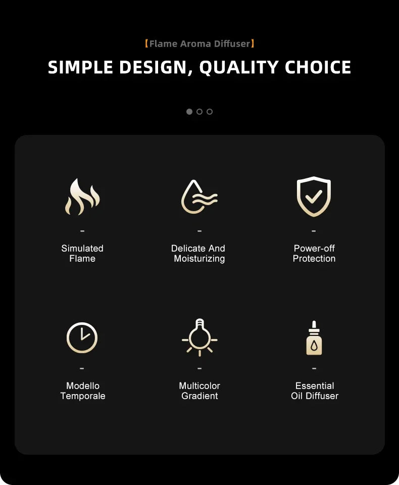 NEWSTYLE Simulated Flame Aroma Diffuser Bonfire Air Humidifier Ultrasonic Cool Mist Maker Fogger LED Essential Oil Lamp Diffuser
