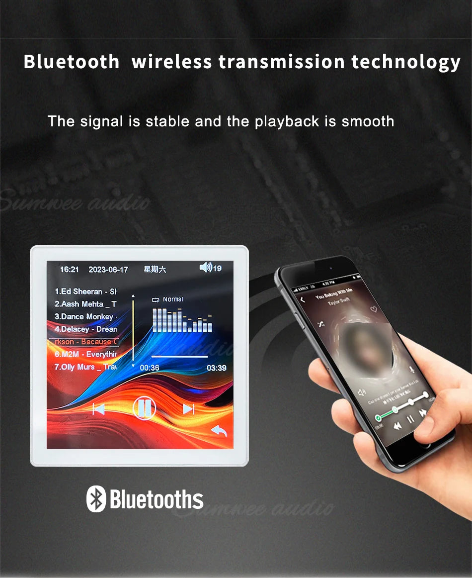 MINI touch screen TF Audio in wall amplifier home theater bluetooth control panel Background music player stereo ceiling speaker