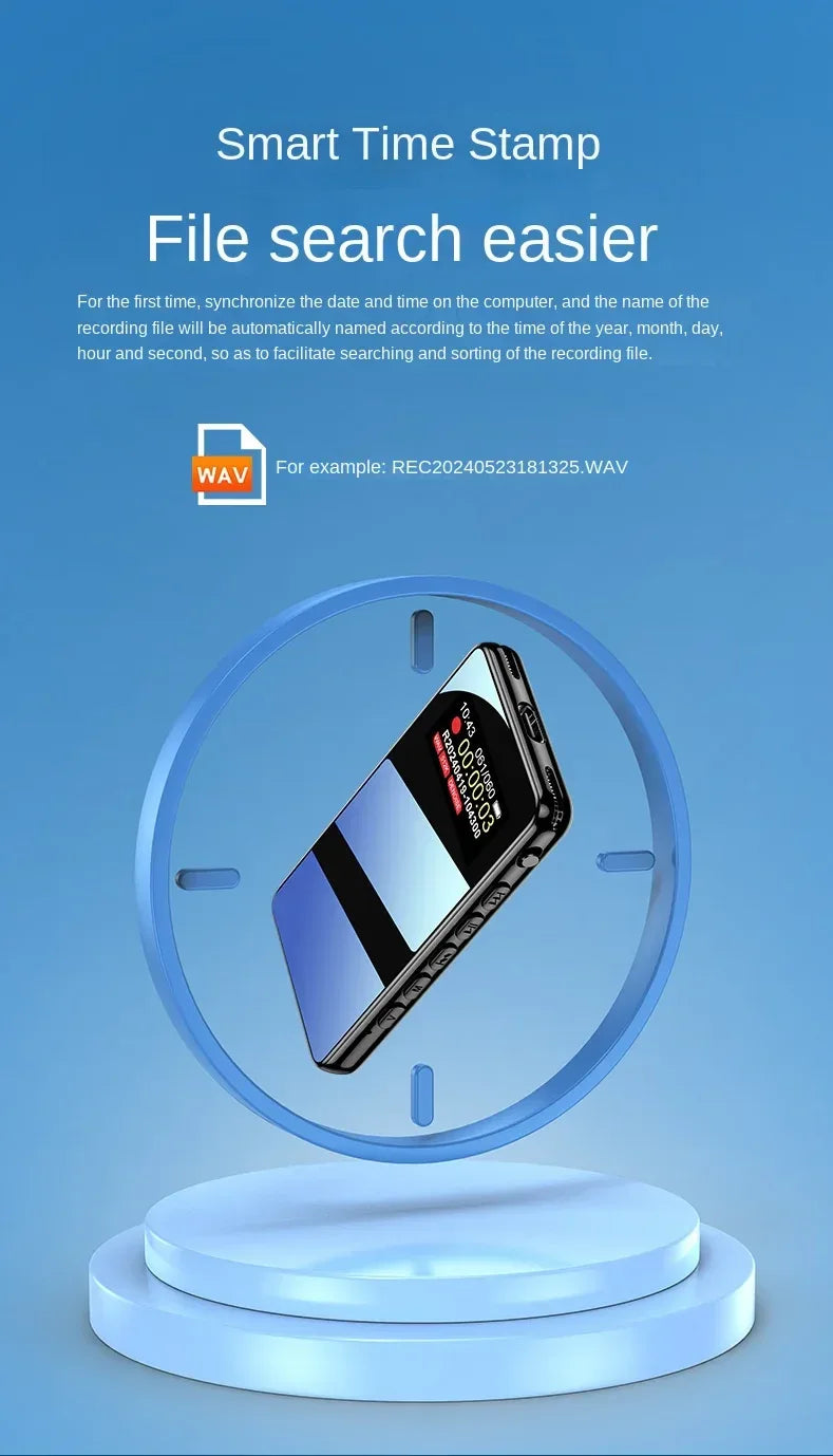 64GB Line-In Acitvated Voice Recorder HD Noise Reduce Support APP Tuning Equipment Phone Call Sound Audio Record 32GB MP3 Player