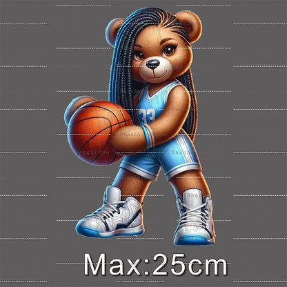 Teddy Bear Street Style Ironing Sticker Clothes DTF Fashion T-shirt Hoodie DIY Hot Transfer Printing Hot Sticker Waterproof