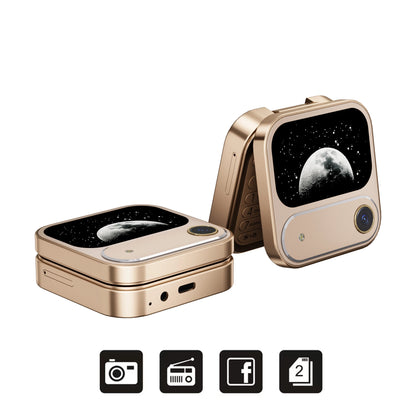 SERVO i17 AIR Mini Foldable Mobile Phone 2G GSM 1.77" Display Magic Voice Speed Dial FM Radio 2 SIM Card Small Square Cellphones