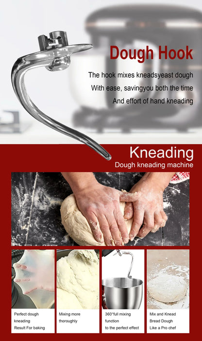 Stand Mixer Professional Kitchen Aid Food Blender Cream Whisk Cake Dough Mixers With Bowl Metal Gear Chef Machine Charm Sonifer
