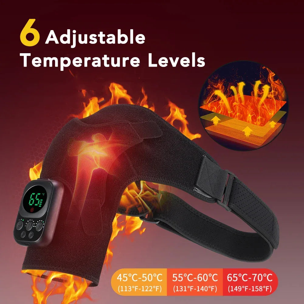 Vibration Shoulder Steamer Belt Heated Shoulder Warmer Massager Electric Smart Massage Machine Temperature Adjust