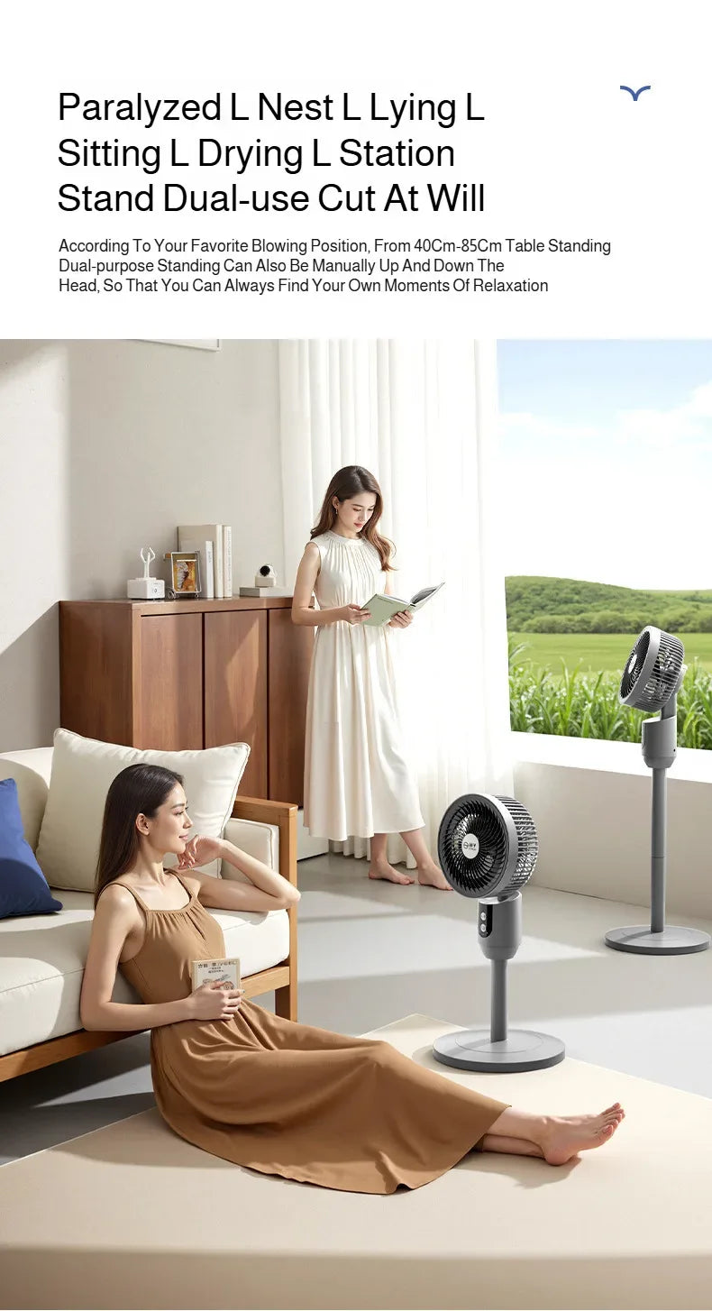Household Low-Noise Smart Fan Three-Speed Adjustment Floor Fan Air Circulation Fan Floor Fan Silent Low-Noise Smart Fan High