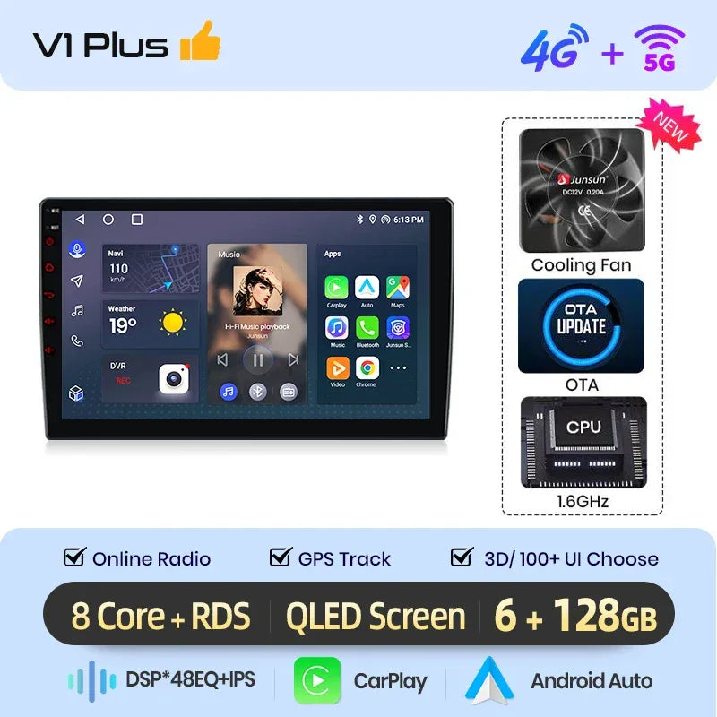 Junsun Wireless CarPlay Android Auto Car Radio For Citroen C5 2008 2009 2010-2017 RDS 4G WiFi GPS 2din BT Car accessories