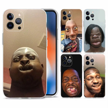 Ugly Man Funny Phone Case For iPhone 15,14,13,12,11 Plus,Pro,Max,XR,XS,X,7,8 Plus,SE,Mini Transparent Shell