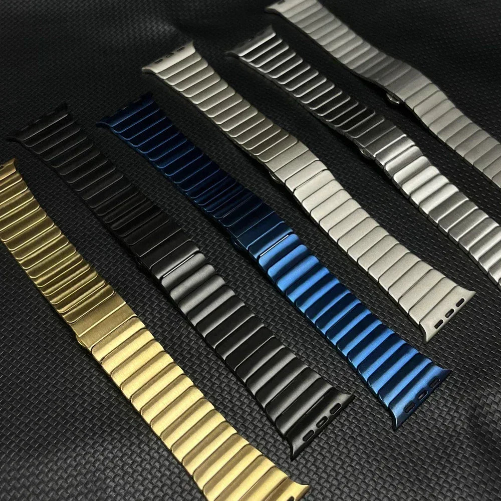Titanium color band For Apple Watch Band Ultra 2 49mm 9 8 7 5 4 se 6 for iwatch 45mm 41 42 44mm 38 40mm stainless steel bracelet