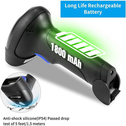 NETUM L8BL-W Wired 2D Barcode Scanner and L8BL-B Blueooth Wireless QR Barcode Reader PDF417 Automatic Sensing for Pos Scanning