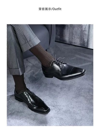 Business Formal Black Leather Shoes Mens Fashion Casual Dress Shoes Classic Italian Formal Oxford Shoes For Men Zapatos Hombre