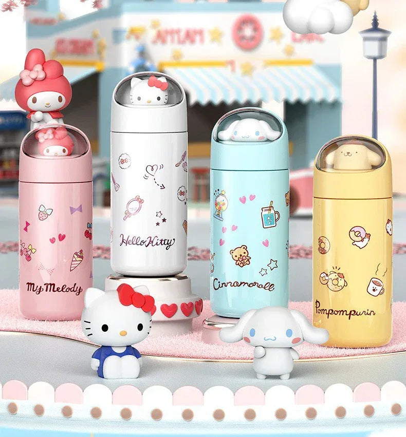 350MLStainless Steel Thermos Cups Student Kids Anime Cartoon Vacuum Flask Cute kitten/Dog/Bear Insulated Water Bottles Tumbler