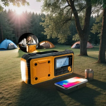 Solar Crank DAB+ FM Radio with 5000 mAh Power Bank,  Bluetooth speaker Emergency Radio, USB-C  Phone Charge, SOS Alarm, Torch