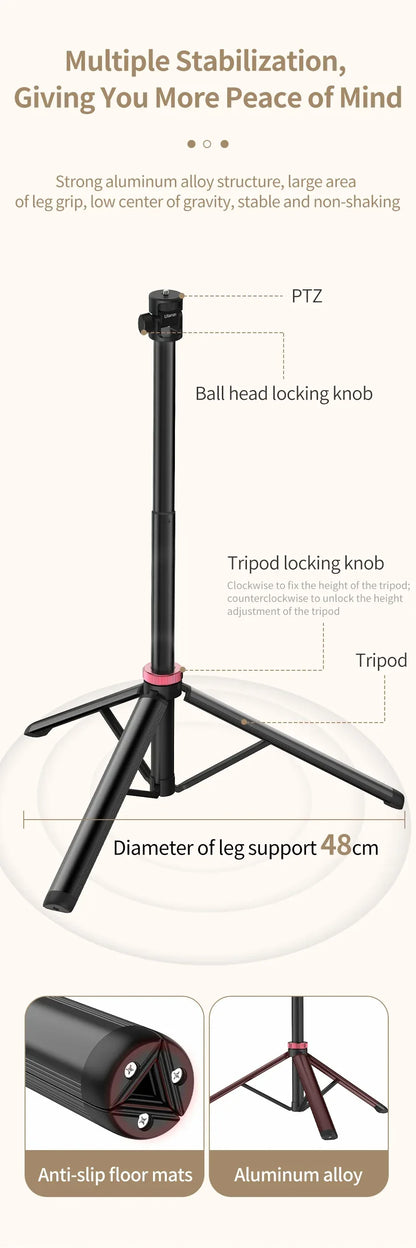Ulanzi MT-79 2M Aluminum Alloy Light Stand Protable Tripod Stand for DSLR Smartphone Camera LED Video Light Flash Projector