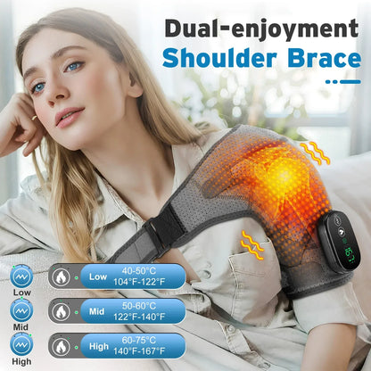 Vibration Shoulder Steamer Belt Heated Shoulder Warmer Massager Electric Smart Massage Machine Temperature Adjust