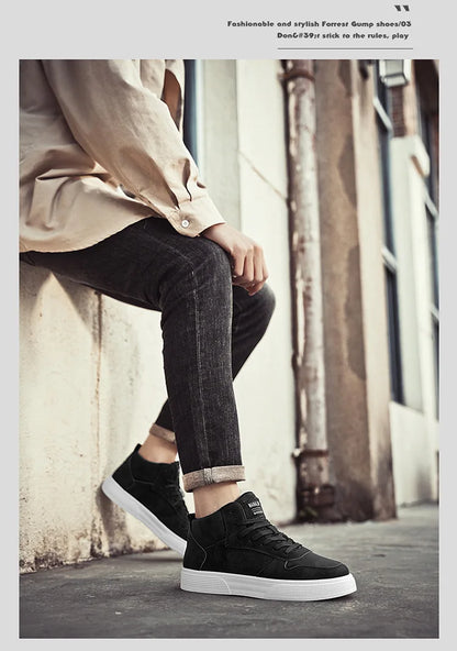 Brand Men's Vulcanzed Shoes Platform High Top Man Sneakers Lightweight Male Running Shoes Breathable Comfort Casual Sport Shoes