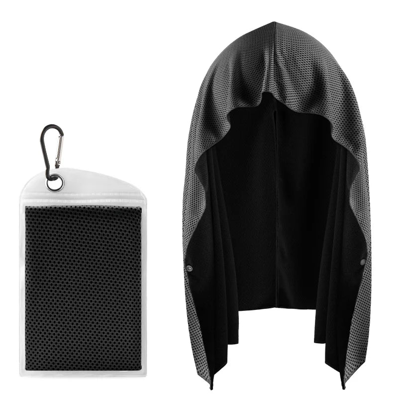 Cooling Hoodie Towel- Hood Towel, Evaporative Cool Technology, Cools Instantly When Wet, , Great for Sports, Fitness, Gym