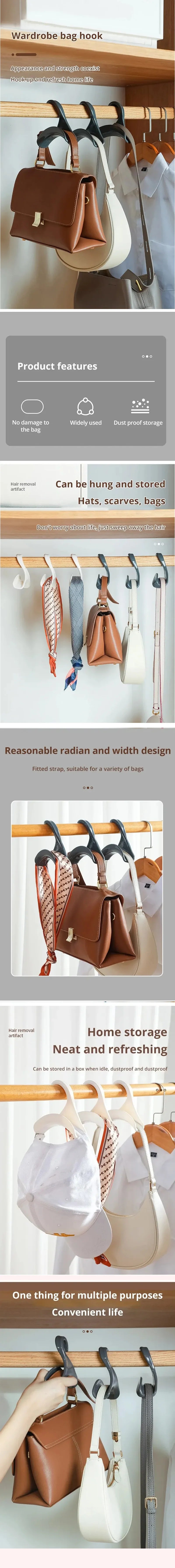 3-20pcs Widen Plastics Hanger Connection Hook Stackable Space Saving Storage Multifunctional Bag and Hat Hanging Rack