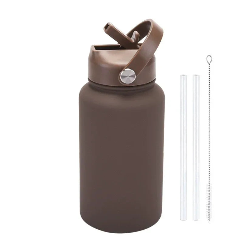 PuraCool Personalised Water Bottle 650ml/22oz Insulated Thermos Customised Tumbler Flask with Straw