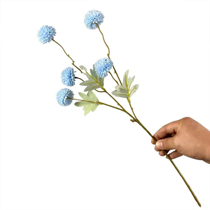 5 Head Dandelion Artificial Flowers Wedding Decoration Fake Flowers Small Thorn Ball DIY Home Decor Bouquet Valentine's Day Gift